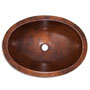 Mexican Copper Hammered Sink -- s6014 Oval Plain